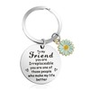 Amabro Friend Keychain Gifts Funny Keyring Gifts Sunflower Keychain Presents Cute Friendship Gifts for Best Friends True Friendship BFF Besties Sister Birthday Unique Christmas (Blue)