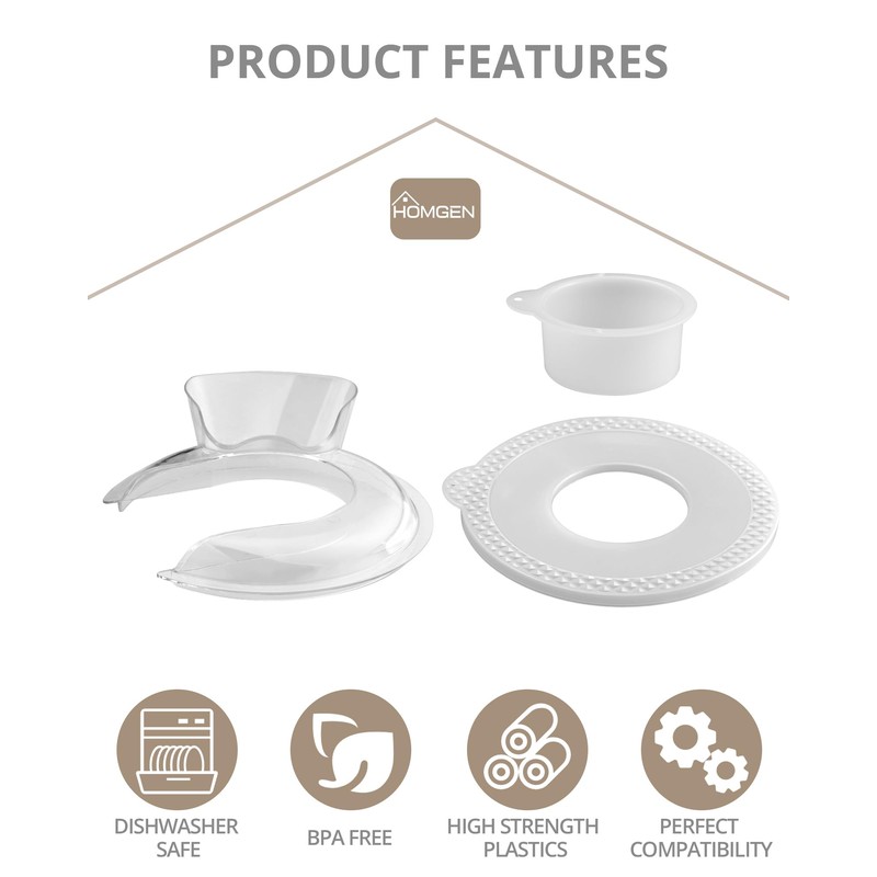 HOMGEN 2PCS Splatter Guard Covers for 4.5 and 5QT KitchenAid