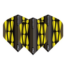 RED DRAGON Hardcore Radical Yellow Teardrop Dart Flight - 4 Sets per Pack (Total 12 Dart Flights)