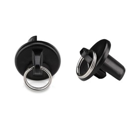 Vasteo Sun Shade Parts End Cap with Ring,Weather Resistance,for Coolaroo Exterior Roller Shade,Outdoor Blinds,Roller Shades(Black,1 Pair)