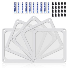 YIMATEECO Dust Filter Fan Covers 120 mm PC Dust Filter with Magnetic Frame, Nylon 80 Mesh Fan Cover for Computer Cooler Fan, PC Cooler Fan Grille (Nylon, 120 x 120 mm, Pack of 5, White)