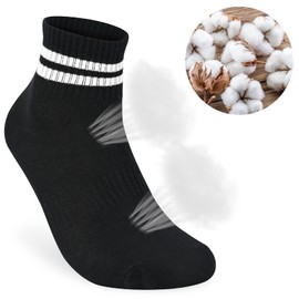 KOOOGEAR 5 Pairs Womens Running Trainer Ankle Socks Ladies White Black Breathable Sports Walking Cotton Socks for Women Size 4-7