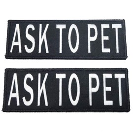 Leashboss Service Dog Patches for Harness | Velcro Patches for Dog Harness or Vest | Do Not Pet Patch, Dog In Training, Service Dog, Emotional Support | Removable Hook and Loop Embroidered Patches