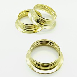3 x E27 Screw Ring Diameter 60 mm Metal Gold Brass-Coloured Screw Ring for Lamp Holders Ideal for Lampshades and Glass Elements