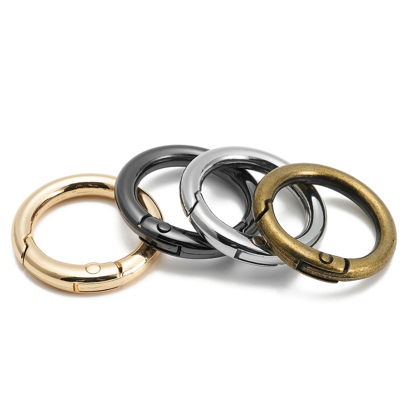 QIUTIMIY 15pcs Trigger Spring O Ring Metal Round Carabiner Clip