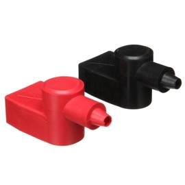 Seachoice 13701 Marine Type Battery Terminal Covers – Includes 1 Red and 1 Black Cover – Accommodates Wing Nuts