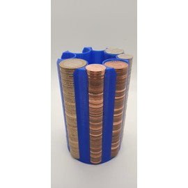 RED UK Coin Stacker, Large Size 14cm high, 8 coin slots, Coin Saver, Coin Sorter, Savings, Great For Change on Stalls and Craft Fairs