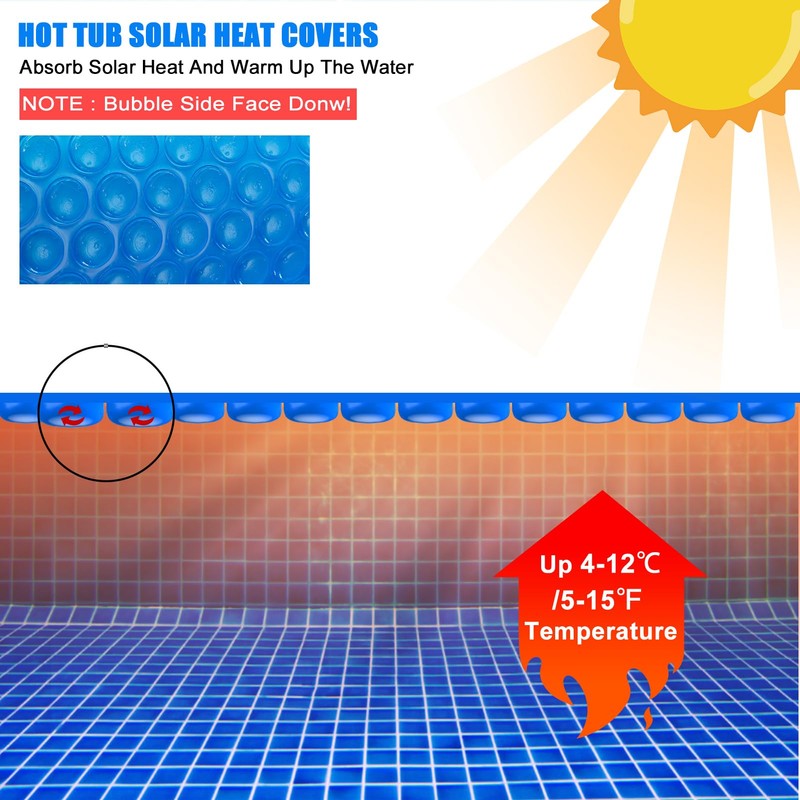 Kakolvan Solar Bubble Hot Tub Spa Cover for 5.4 x