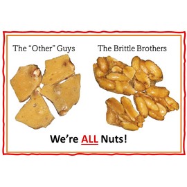Brittle Brothers Peanut Brittle - 8 oz Box - Voted #1 America - 4 x's more Nuts! - Cashew Pecan Bacon Corporate Gift Candy Snack Birthday Sampler Christmas Mother Father Graduation Office Mix Valentines Day Party