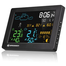 Bresser MeteoTemp Baro HZ Colour Weather Station - Your Daily Companion for Precise Weather Forecast, Room Climate Control, Black