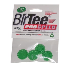 BirTee Pro Golf Tees - Size #1 (1/4") Individual Size Pack - 4 Tees Per Pack. Winter/Mat/Simulator Tees (Green)