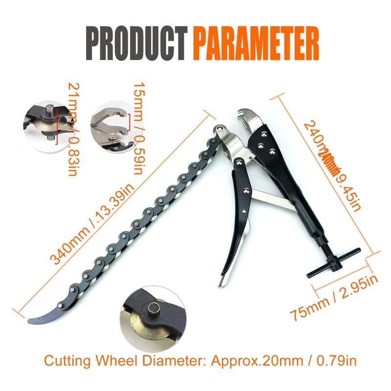 Locking Chain Pliers Chain Pipe Cutter Powerful Pliers Cutter Exhaust