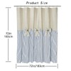 Linen Button Farmhouse Beige Shower Curtain,Bowknot,Linen and Cotton Woven Fabric,Pleated