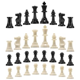 32 Piezas de ajedrez, Juego de ajedrez de Repuesto, Piezas de ajedrez estándar, Piezas de ajedrez de Torneo estándar, Juego Completo de Piezas de ajedrez de plástico