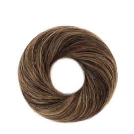 SEGOHAIR 17G Haarteile Echthaar Mit Gummiband Unordentlicher Dutt Donut Accessoire Gerades Haar Für Damen Naturschwarz mit Dunkelleinen Duttformer Echtes Remy Haar Hochsteckfrisuren Chignon