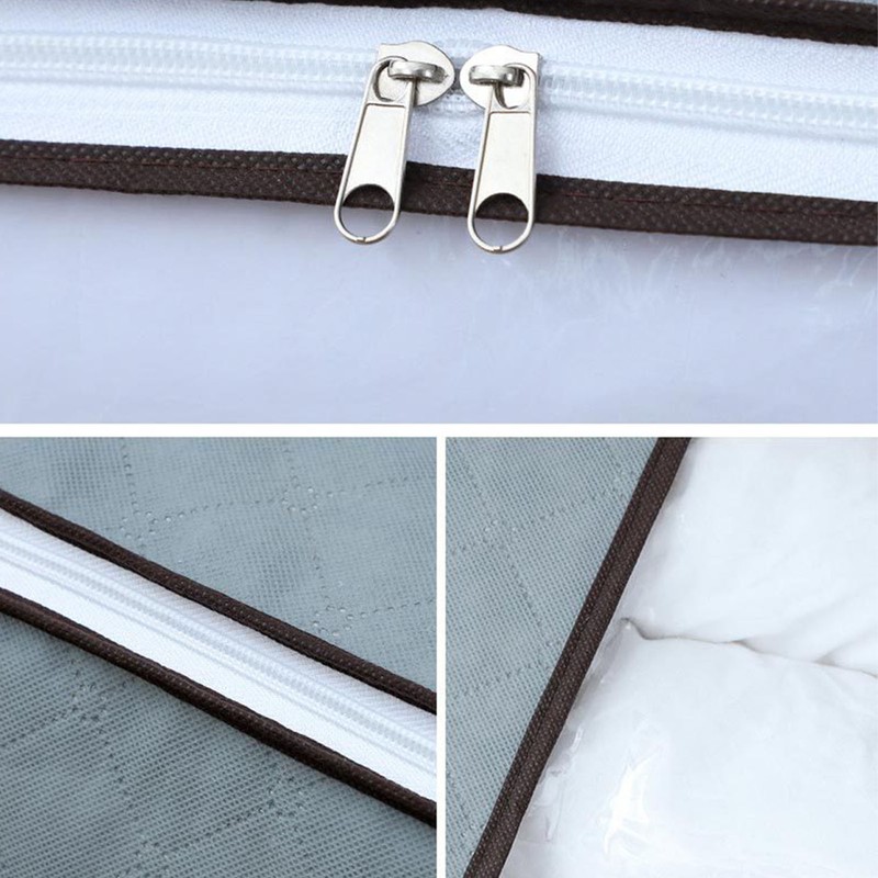 4Pcs Gray Quilt Storage Bag Organizer Large Capacity Breathable House