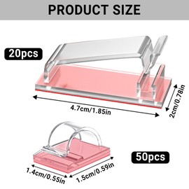pangdapengpeng 70 Stück Kabelhalter Selbstklebend, 50 Kleine Kabelclips + 20 GroBe Kabelmanagement, Kabel Organizer mit Klebstoff für Haus, Buro, TV, PC (Transparent)