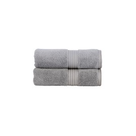 Christy Supreme Hygro 2 Hand Towels Set | Silver Grey | 100% Luxury Supima Cotton | Ultra Soft | Super Absorbent | 650GSM | Plush and Long Lasting