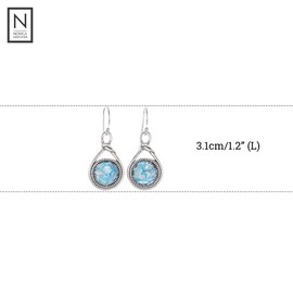 NOVICA Handmade .925 Sterling Silver Roman Glass Dangle Earrings Knot Pattern from Thailand Stone [1.2 in L x 0.7 in W] 'Roman Knot'