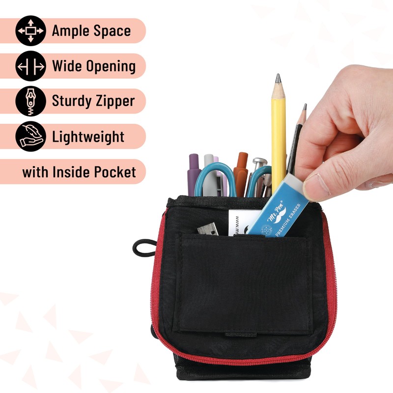 Mr. Pen- Standing Pencil Case Pouch, Sit & Lay Mesh-View