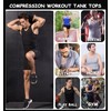 SPVISE Black Compression Tank Top Men Cool Dry Athletic Compression