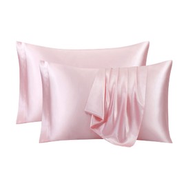 Ersmak Satin Pillowcase King Set of 2, Ultra Soft & Silky Satin Pillow Cases for Hair and Skin, Wrinkle Fade Resistant Pillow Covers with Envelope Closure (Blush Pink)