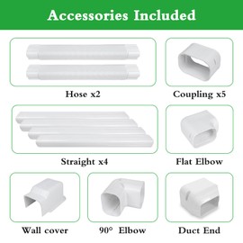 MOOITEK 3" 17Ft PVC Line Set Cover Kit for Ductless Mini Split Air Conditioners, Decorative PVC Slim Line Cover for Central AC & Heat Pumps Systems Tubing