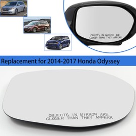 Odyssey Passenger Side Heated Mirror Glass Compatible with Honda Odyssey 2014 2015 2016 2017 Right Side Mirror Glass with Rear Holder 76203-TK8-A51 76203-TK8-A41