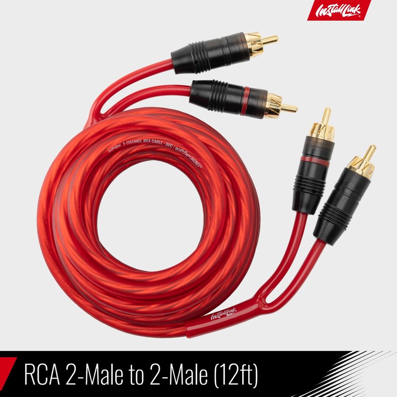 Install Link Audio Cable RCA for Subwoofer or Stereo Cable,