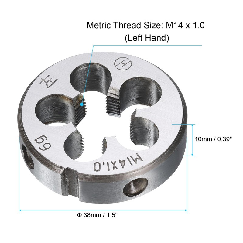 sourcing map Round Threading Die M14 x 1.0 Metric Thread