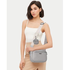 GASSDA Women's PU Leather Crossbody Bag Women's Handbag Small Bags with Removable Shoulder Strap, gray