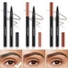 EONFAVE Waterproof 3D Eyebrow Pencil with 4 Fork Tips, Microblading