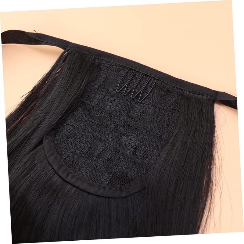 IWOWHERO Curly Ponytail Hair Extension Ribbon Drawstring Synthetic Hairpiece for