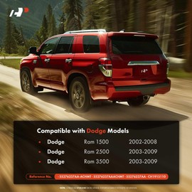 A-Premium Upgraded Metal Tailgate Handle Liftgate Latch Handle Compatible with Dodge Ram 1500 2002-2008, Ram 2500 3500 2003-2009, Chrome, Replace# 55276237AA-ACHMT