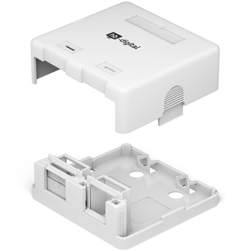 hb-digital Connection Box 2 Port Keystone Module CAT 7 Surface-Mounted