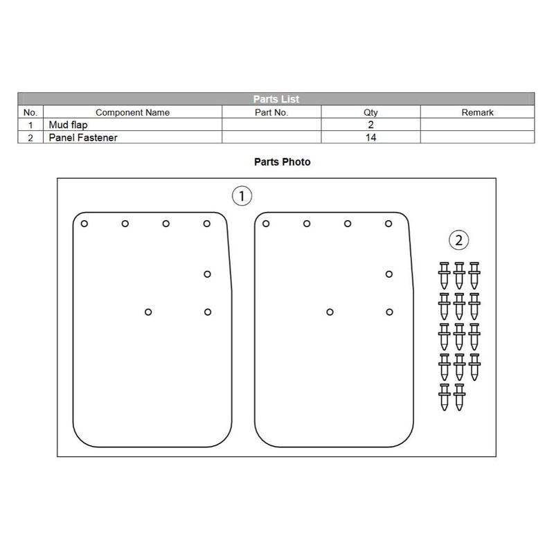2020-2021 Genuine Kawasaki Teryx KRX 1000 Front Mud Flap Set
