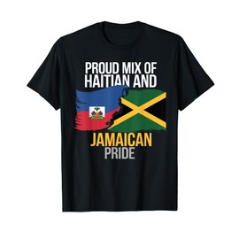 Half Haitian Half Jamaican Jamaica Flag Haiti T-Shirt