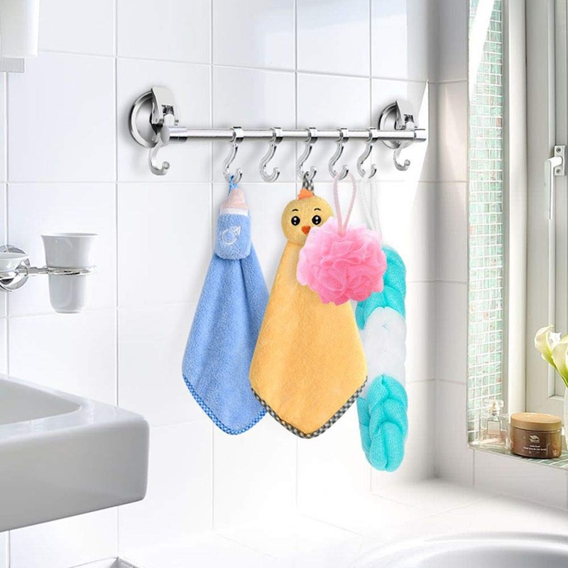 iRomic Suction Cup Hook Hanger Holder Rack Rail Towel Bar