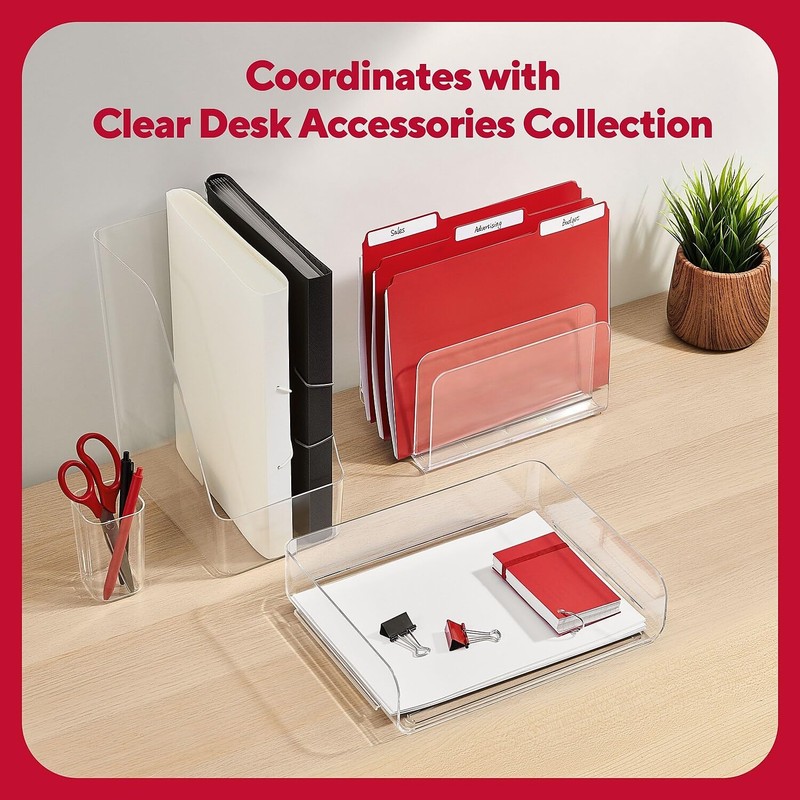 Staples Side Load Stackable Plastic Letter Tray, Clear, 1/Pack (TR62288)