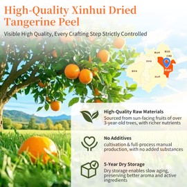 Baihuatang Natural Dried Tangerine Peel for Tea ‌Dried Tangerine Peel 50g (1.76oz) | Xinhui Chen Pi | Matured Mandarin Peel | No Additives 新会陈皮