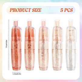 5PCS Correction Tape Set Transparent Gradient Cute Design Tippex Pen Large Capacity Smooth Mute Whiteout Correction Tape for Home School Office Supplies (Pink)