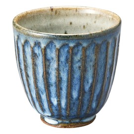 Shigaraki Ware Loofah Tea Cup Green Hedge Carved