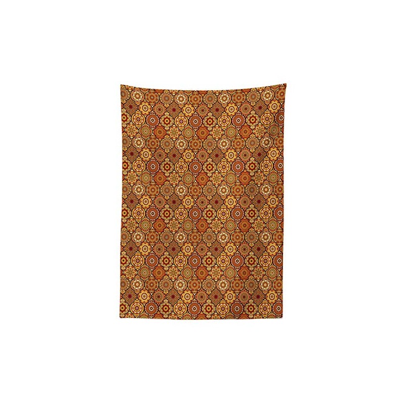 ABAKUHAUS Moroccan Tablecloth, Floral Motifs Ottoman, Dining Room Kitchen Rectangular