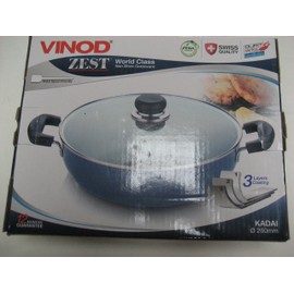 Vinod Non Stick Kadai with glass lid 26 cm with 3 Layer Coating