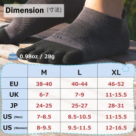 Azarxis Running Ankle Toe Socks Coolmax for Women Men Lightweight High Performance Athletic Five Finger Socks 3 Pairs (US, Alpha, X-Large, Regular, Regular, CoolMax - Black - 3 Pairs)