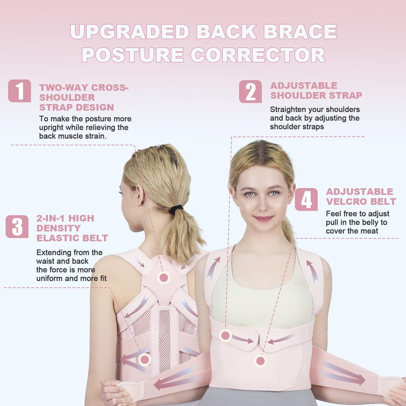 Posture Corrector for Women and Men Upgraded Back Brace, Adjustable