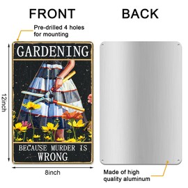 Uflashmi Funny Garden Signs for Outside, Metal Gardening Signs, Greenhouse Garden Decor for Outside, Vintage, 8"x12"