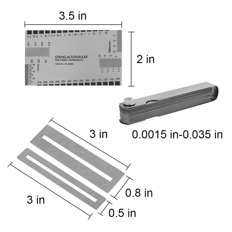 String Action Gauge Ruler Guitar Accessories Ruler 32 Pieces Feeler