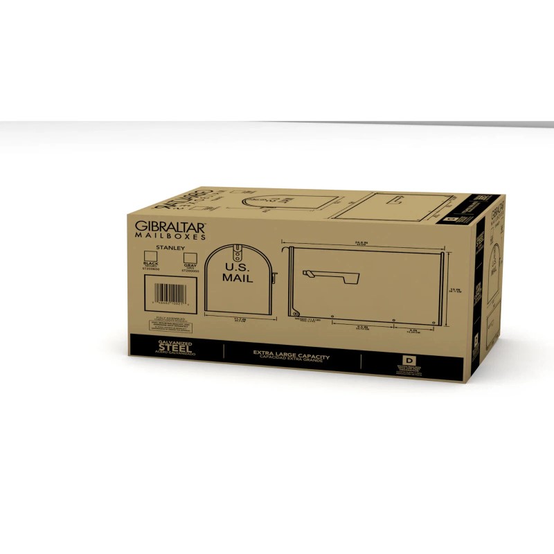 Gibraltar Mailboxes Classic Medium Steel Post Mount Mailbox BlackOpens T1S00B00