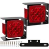 LINKITOM 12V Submersible Square Led Trailer Light w/Steel Mounting Boxes